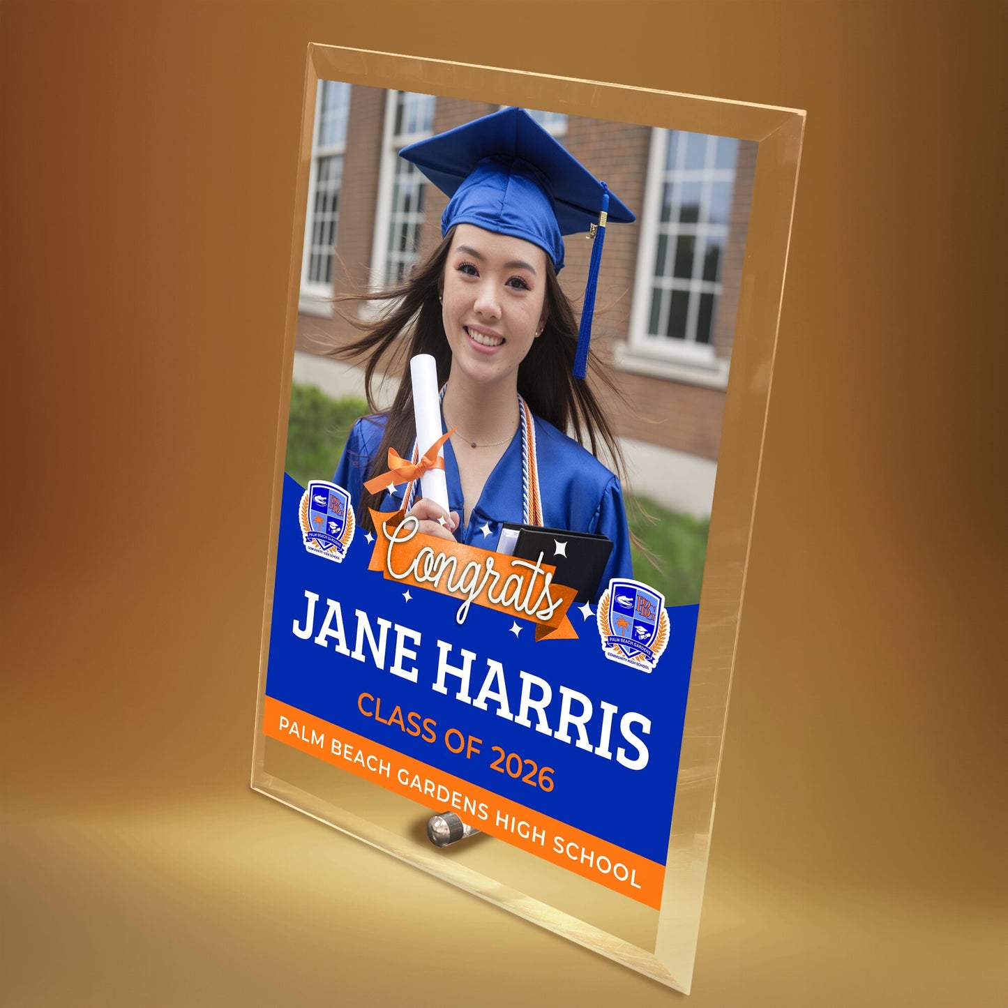 Palm Beach Gardens High School Glass Plaque Design 6