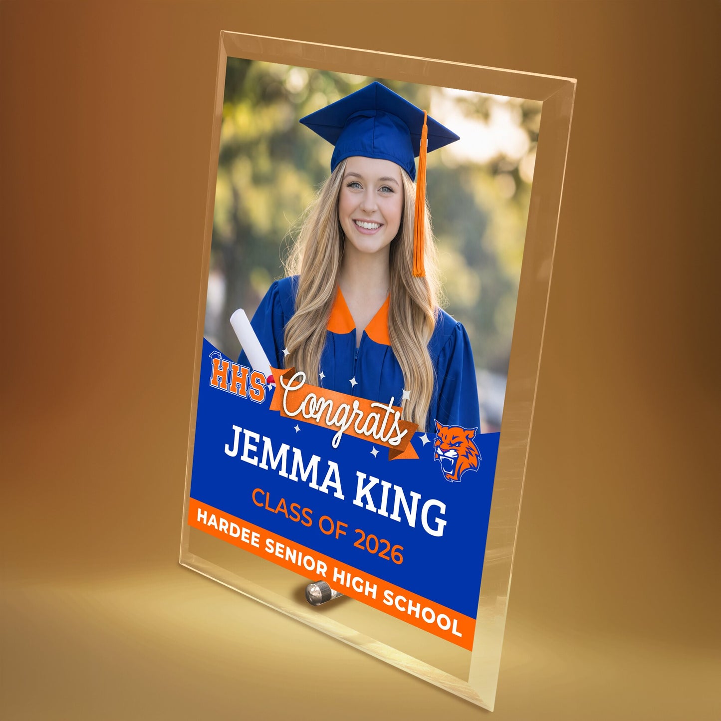 Hardee Senior High School Glass Plaque Design 6