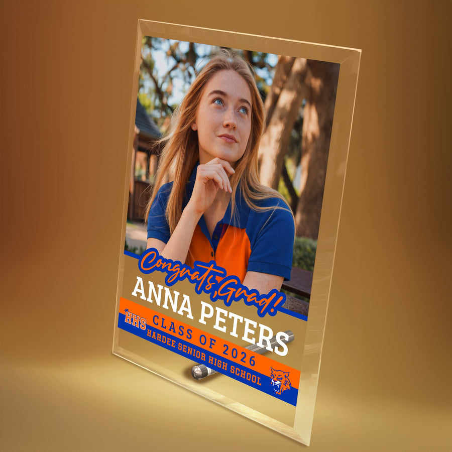 Hardee Senior High School Glass Plaque Design 2