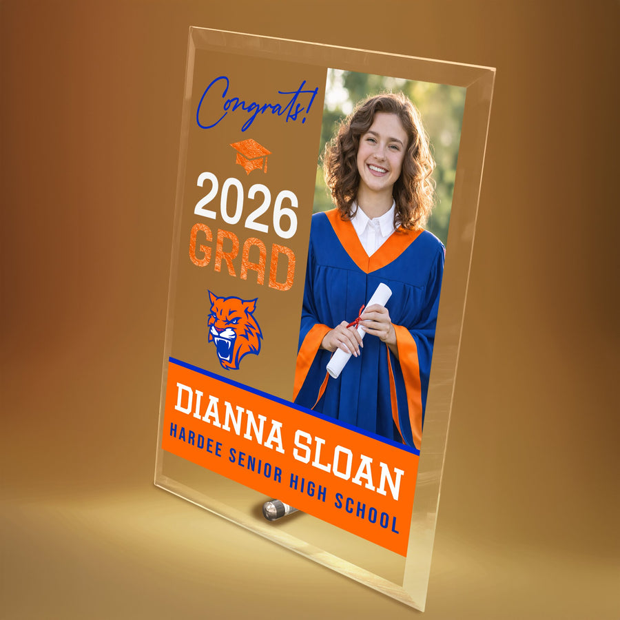 Hardee Senior High School Glass Plaque Design 4