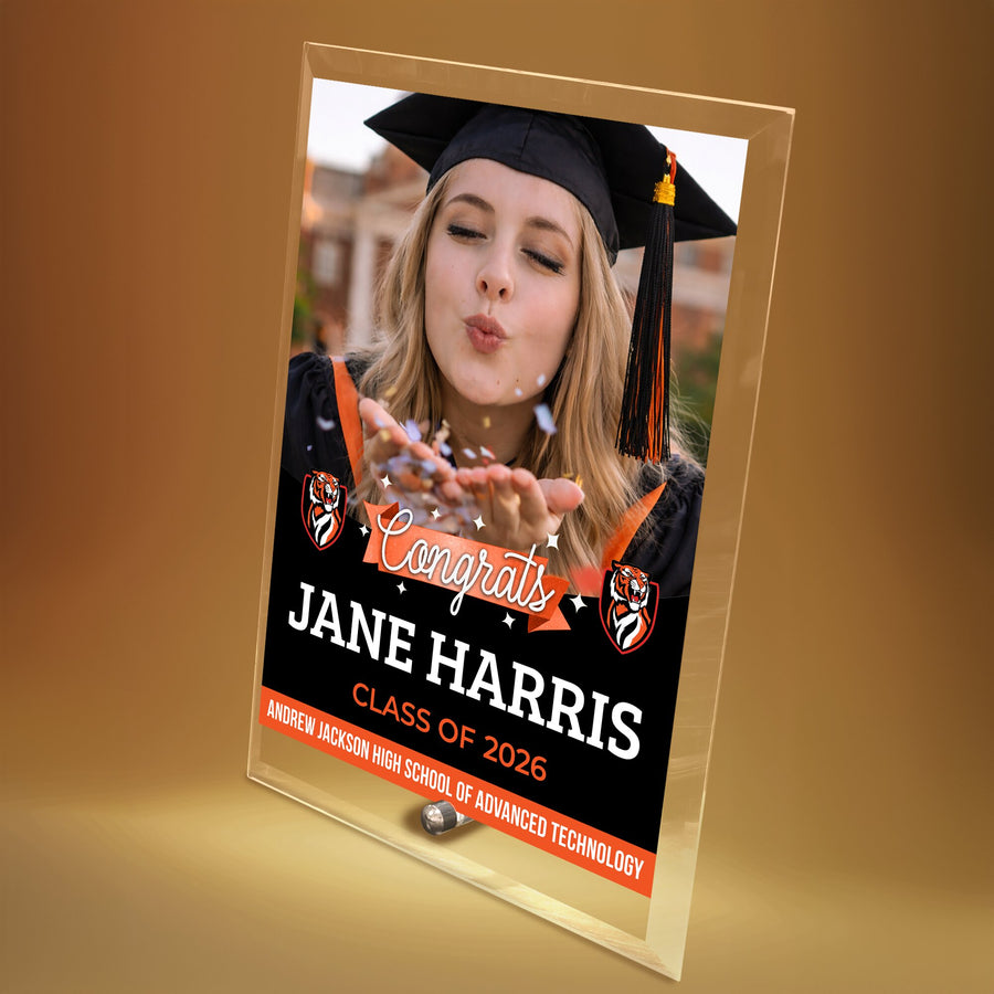 Andrew Jackson High School of Advanced Technology Glass Plaque Design 6