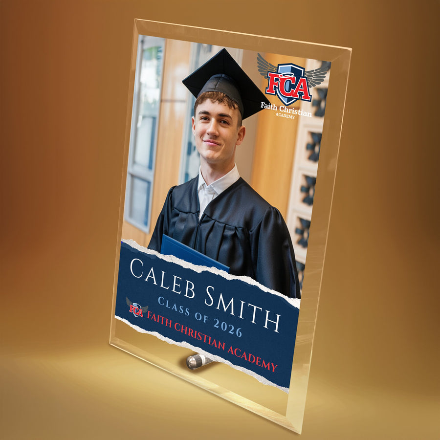 Faith Christian Academy Glass Plaque Design 3