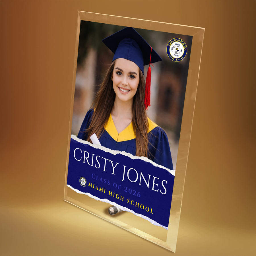 Miami High School Glass Plaque Design 3