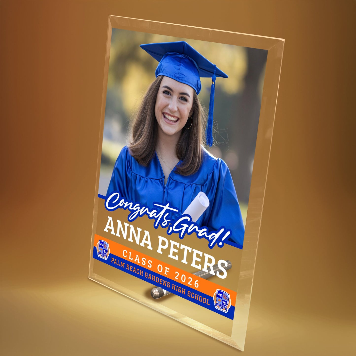 Palm Beach Gardens High School Glass Plaque Design 2