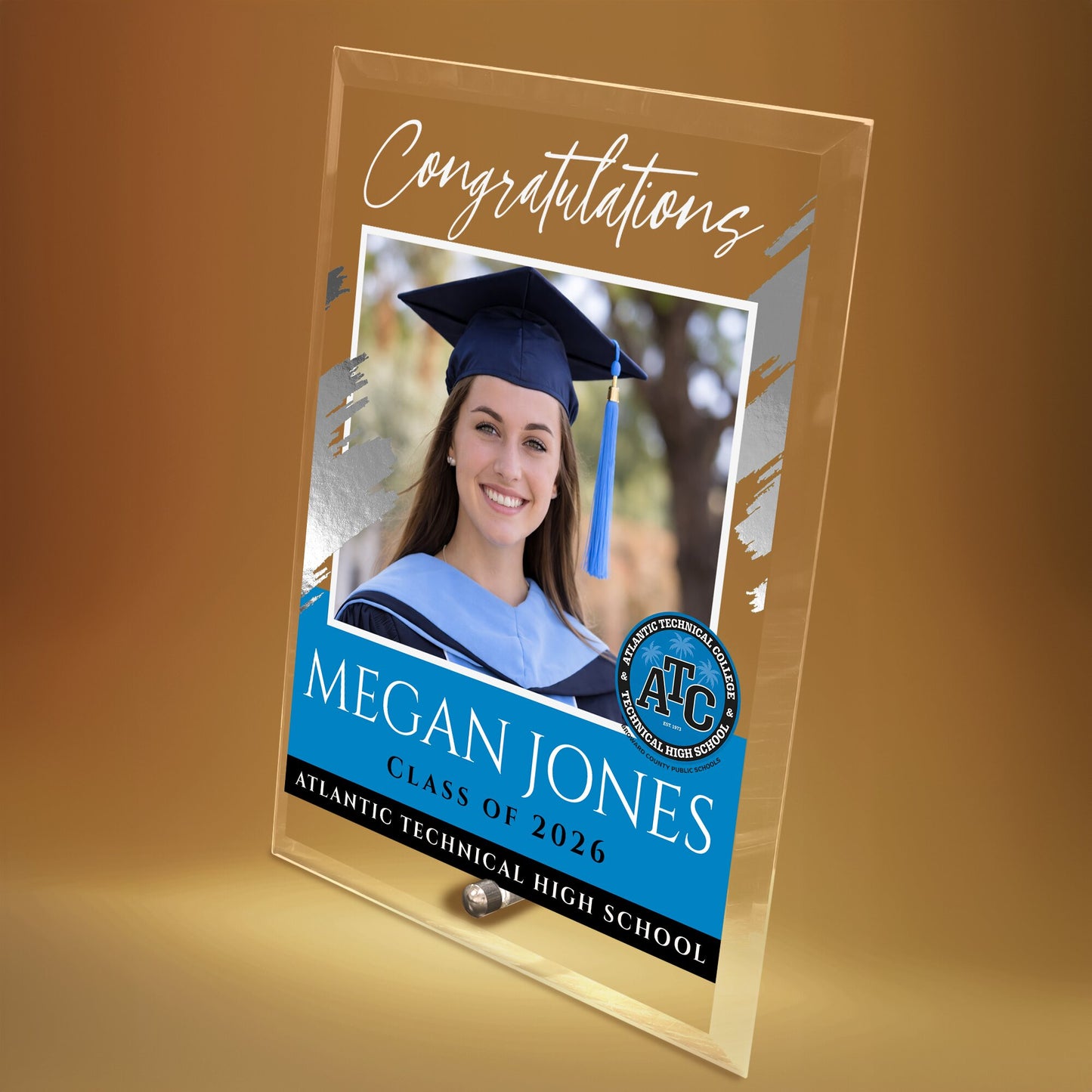 Atlantic Technical High School Glass Plaque Design 5