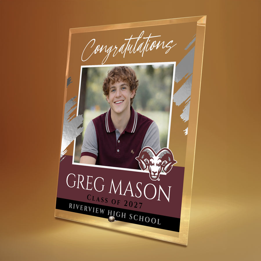 Riverview High School Glass Plaque Design 5