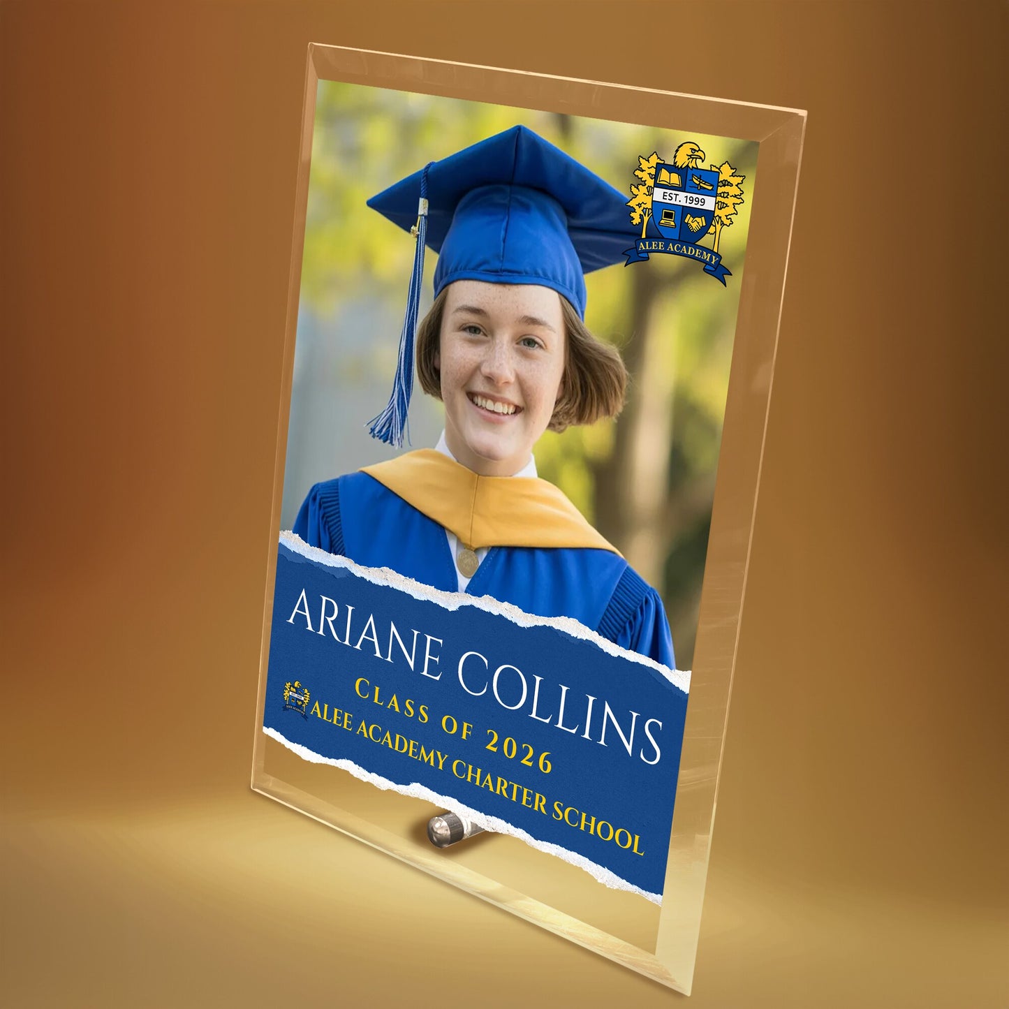 Alee Academy Charter School Glass Plaque Design 3