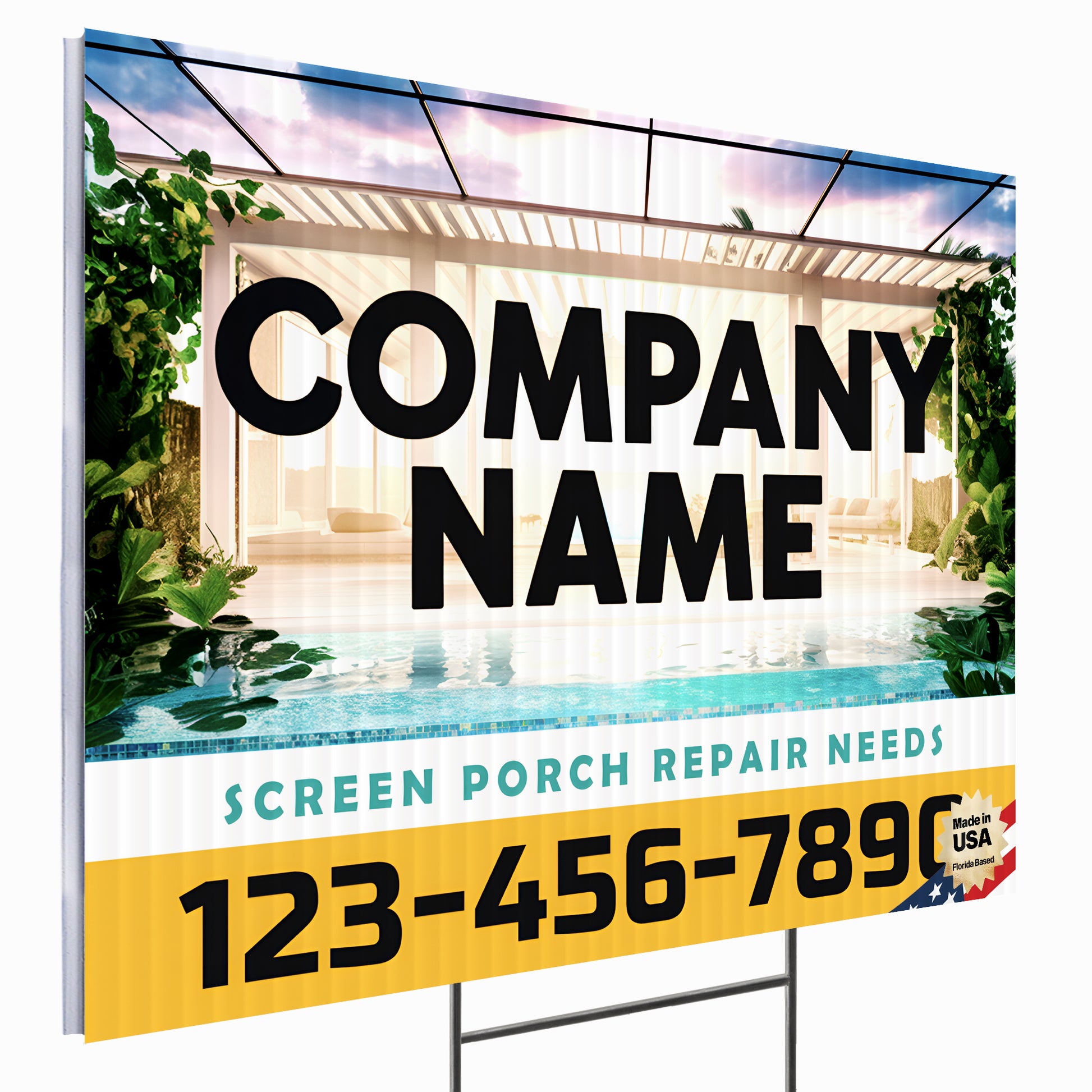 Screen Porch Repair Yard Sign D3 -  BFS-SP-24x18-DS-D3-BFS-SP-24x18-SS-D3