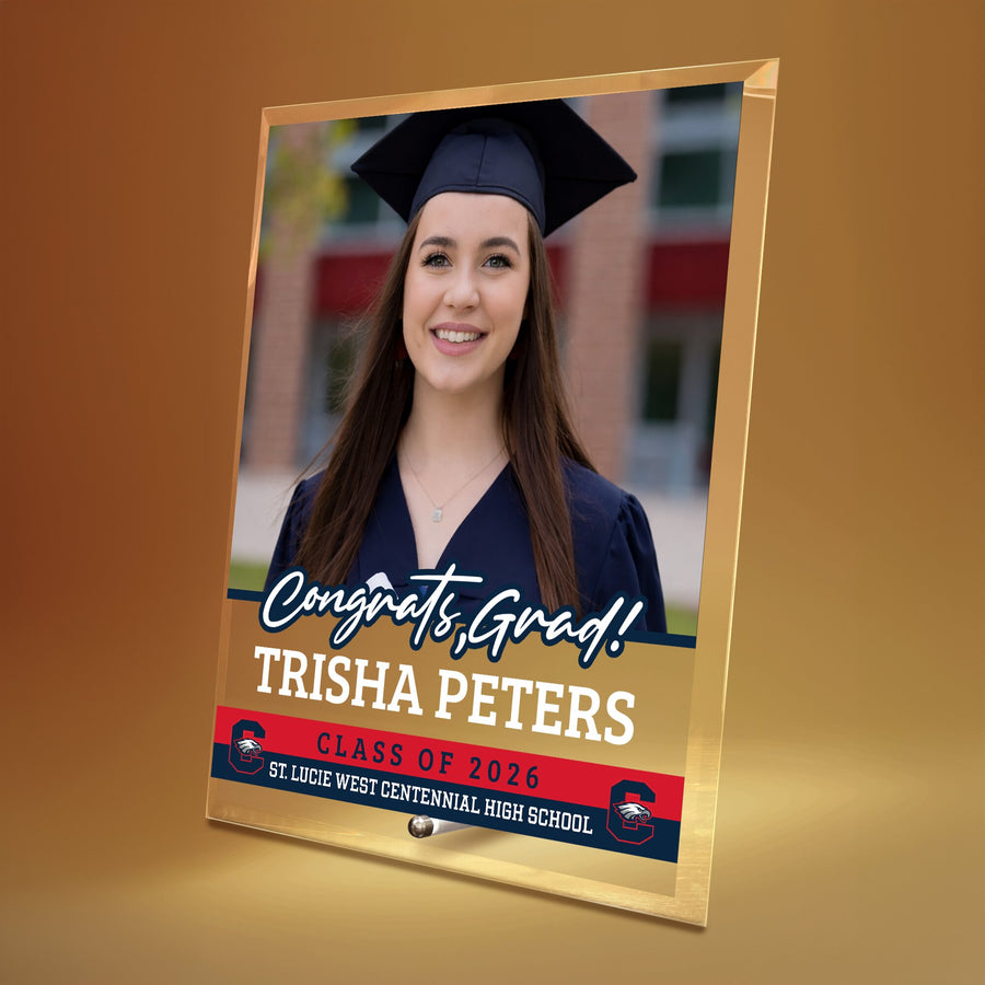St. Lucie West Centennial High School Glass Plaque Design 2