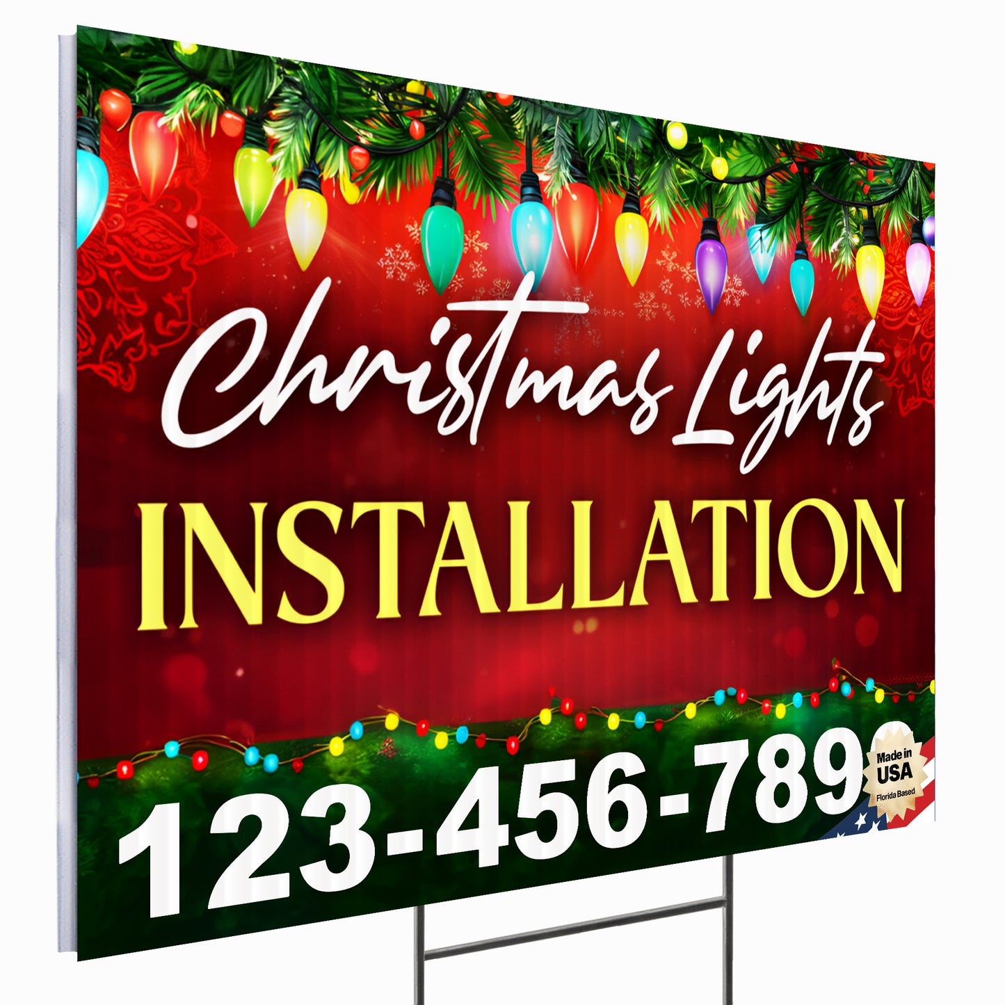 Christmas Lights Installation Yard Sign Design 7