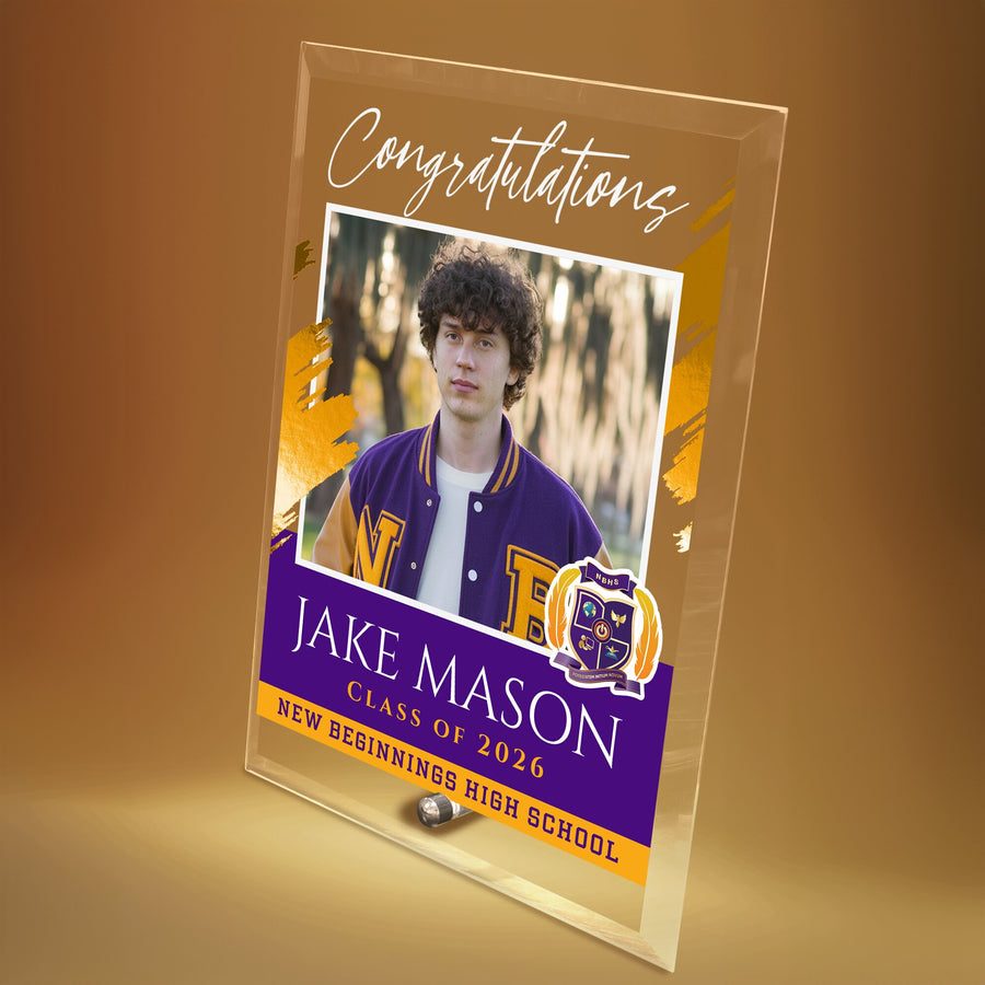 New Beginnings High School Glass Plaque Design 5