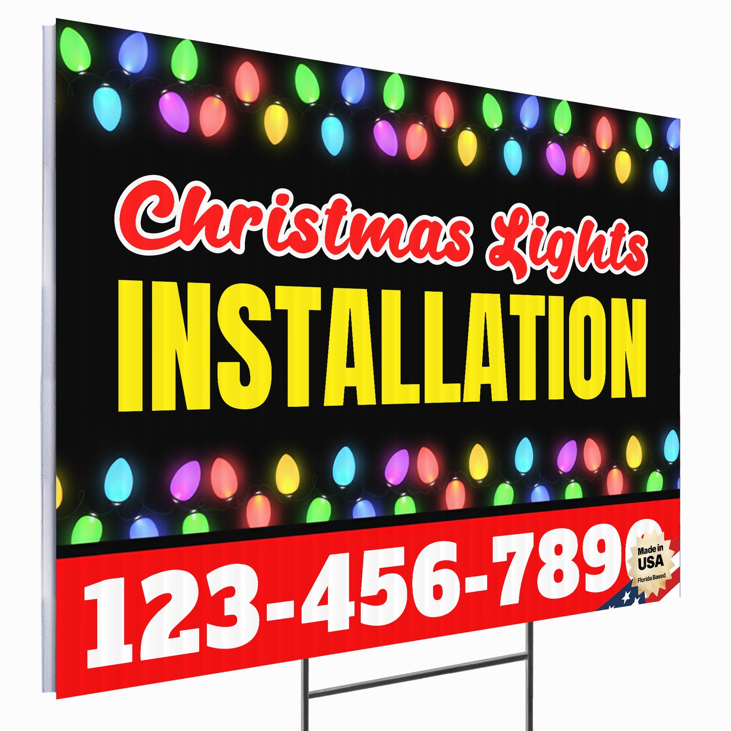 Christmas Lights Installation Yard Sign Design 1