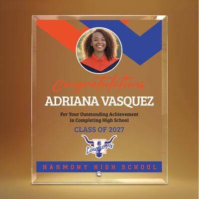 Harmony High School Glass Plaque Design 1