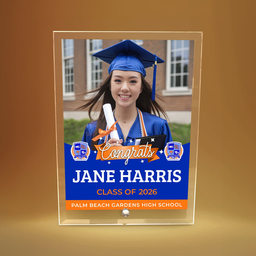 Palm Beach Gardens High School Glass Plaque Design 6