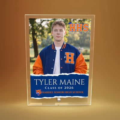 Hardee Senior High School Glass Plaque Design 3