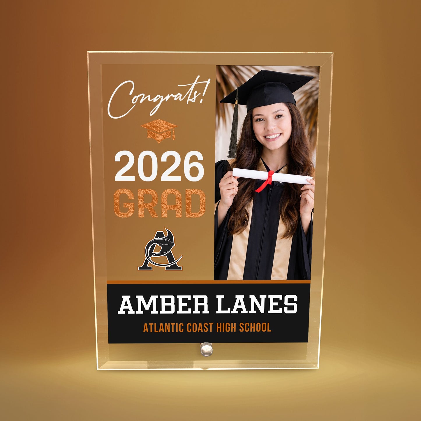 Atlantic Coast High School Glass Plaque Design 4