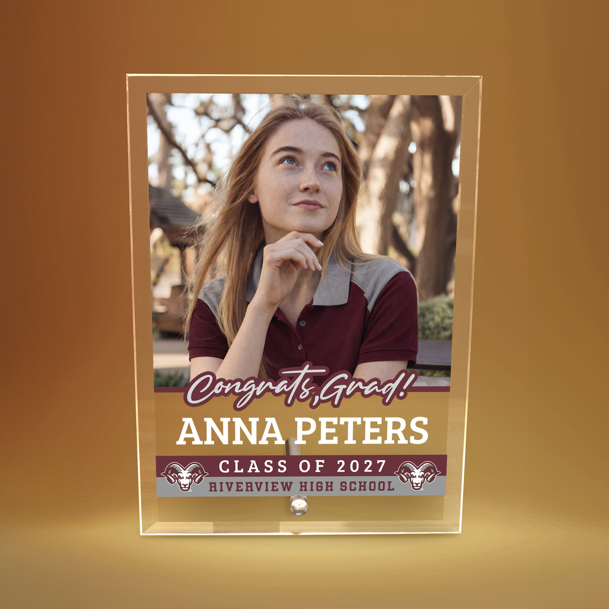 Riverview High School Glass Plaque Design 2
