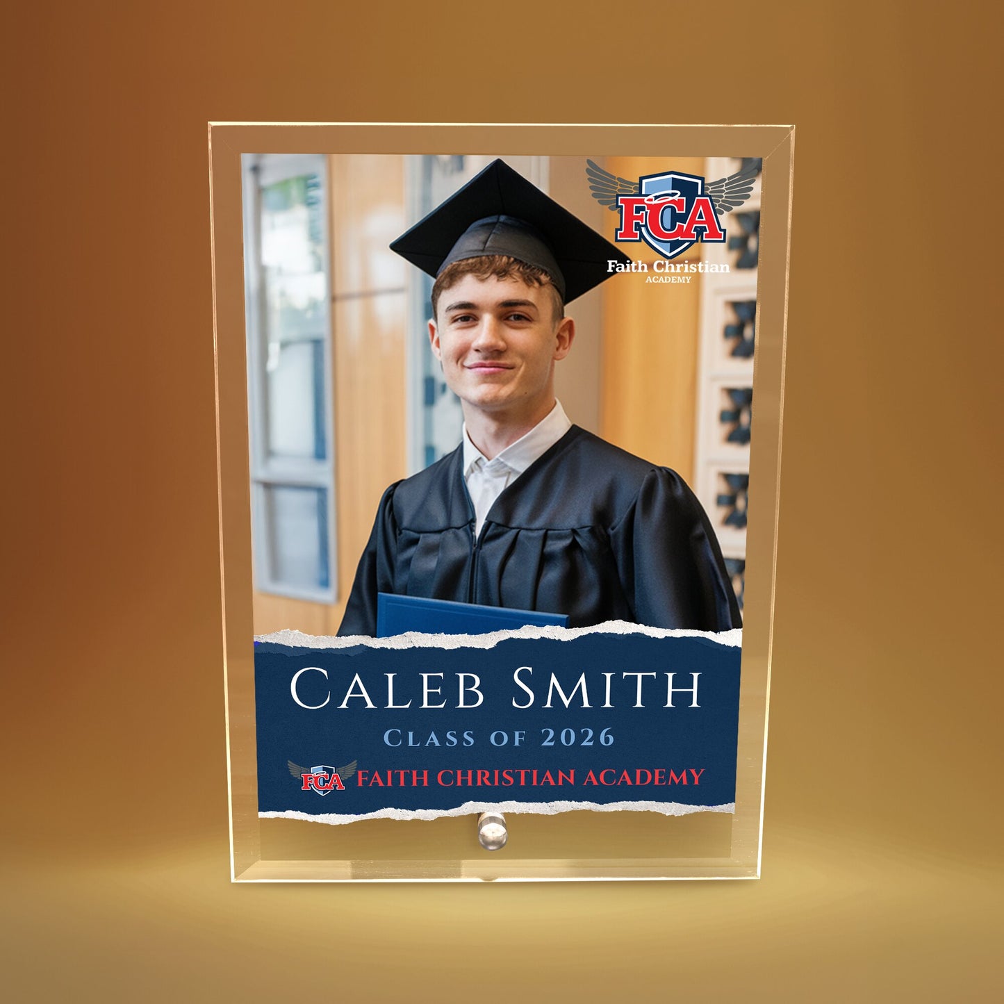 Faith Christian Academy Glass Plaque Design 3