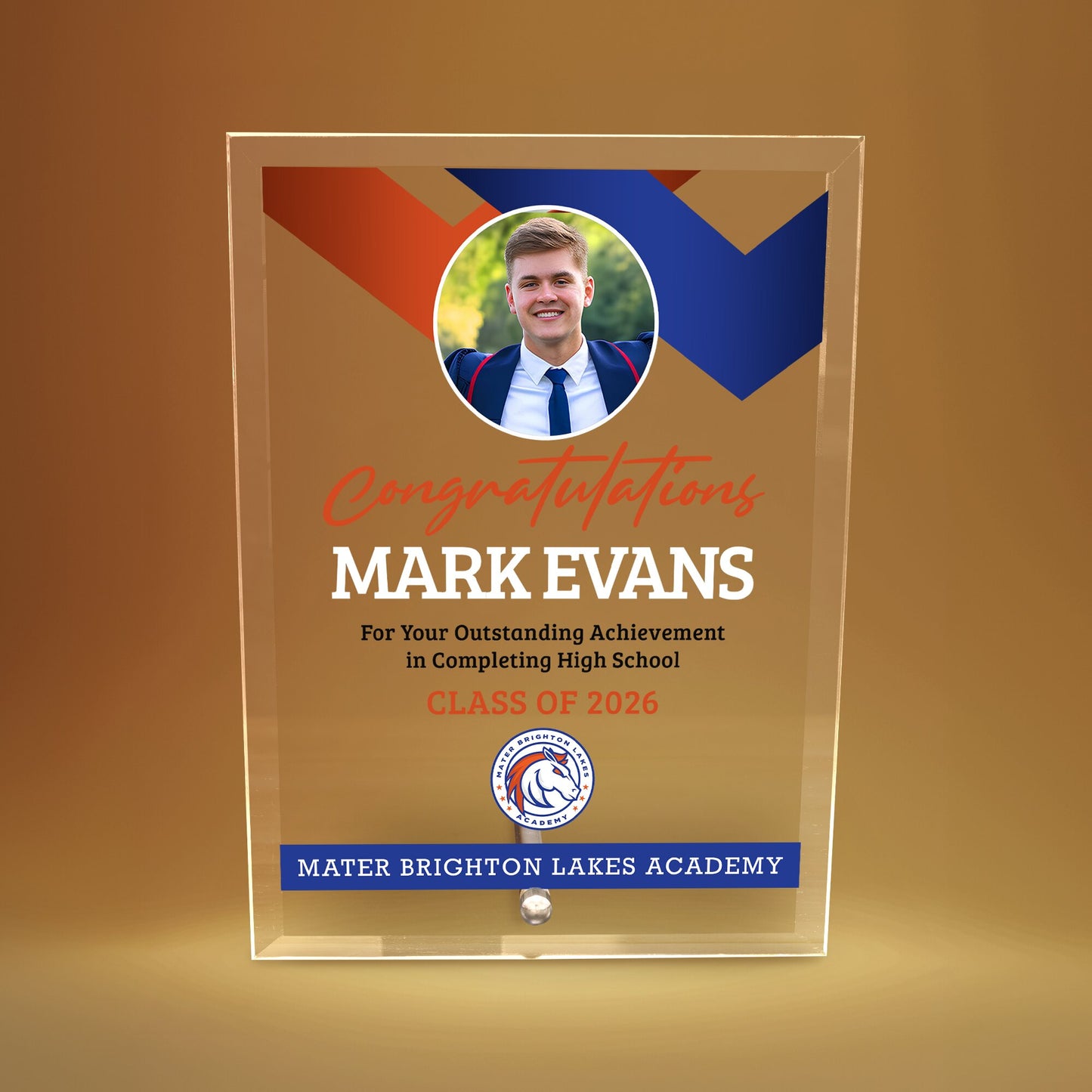Mater Brighton Lakes Academy Glass Plaque Design 1