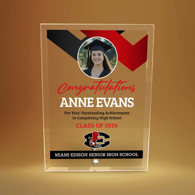 Miami Edison Senior High School Glass Plaque Design 1