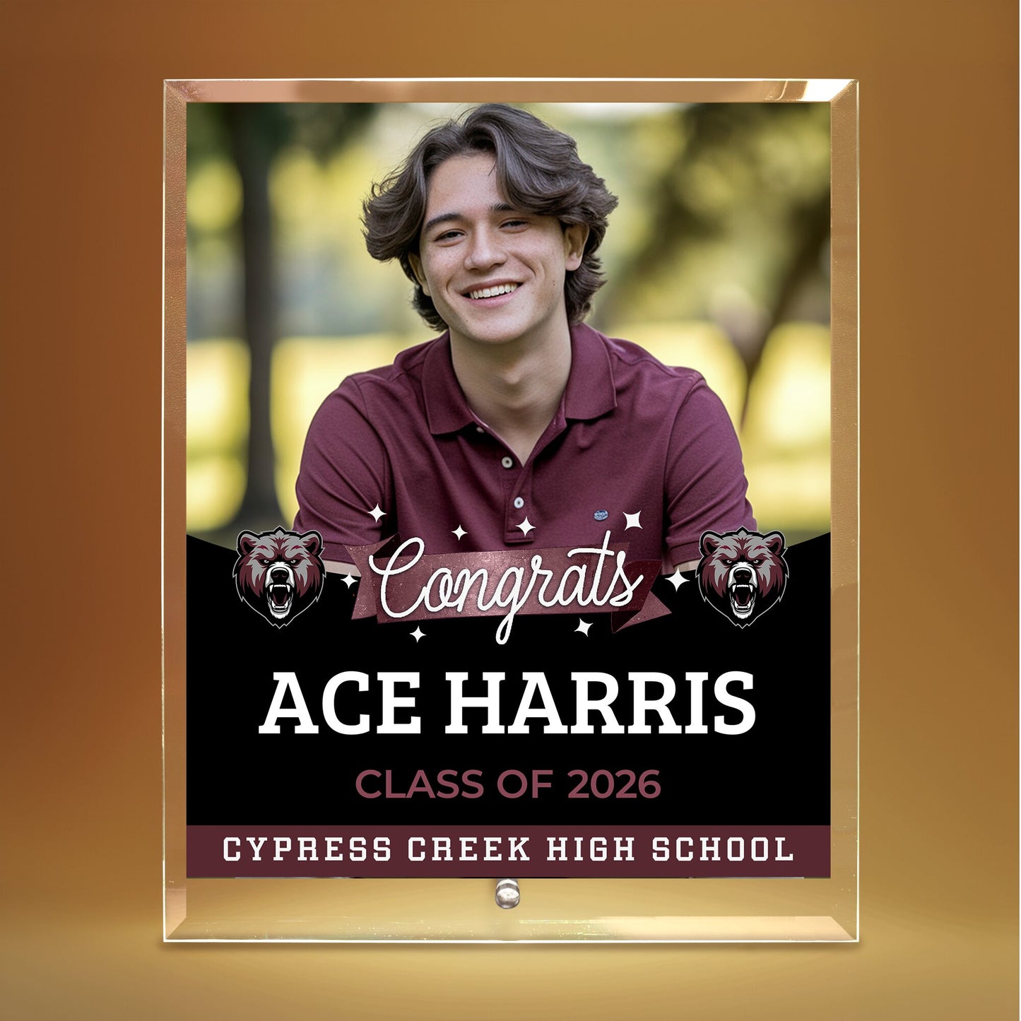 Cypress Creek High School Glass Plaque Design 6