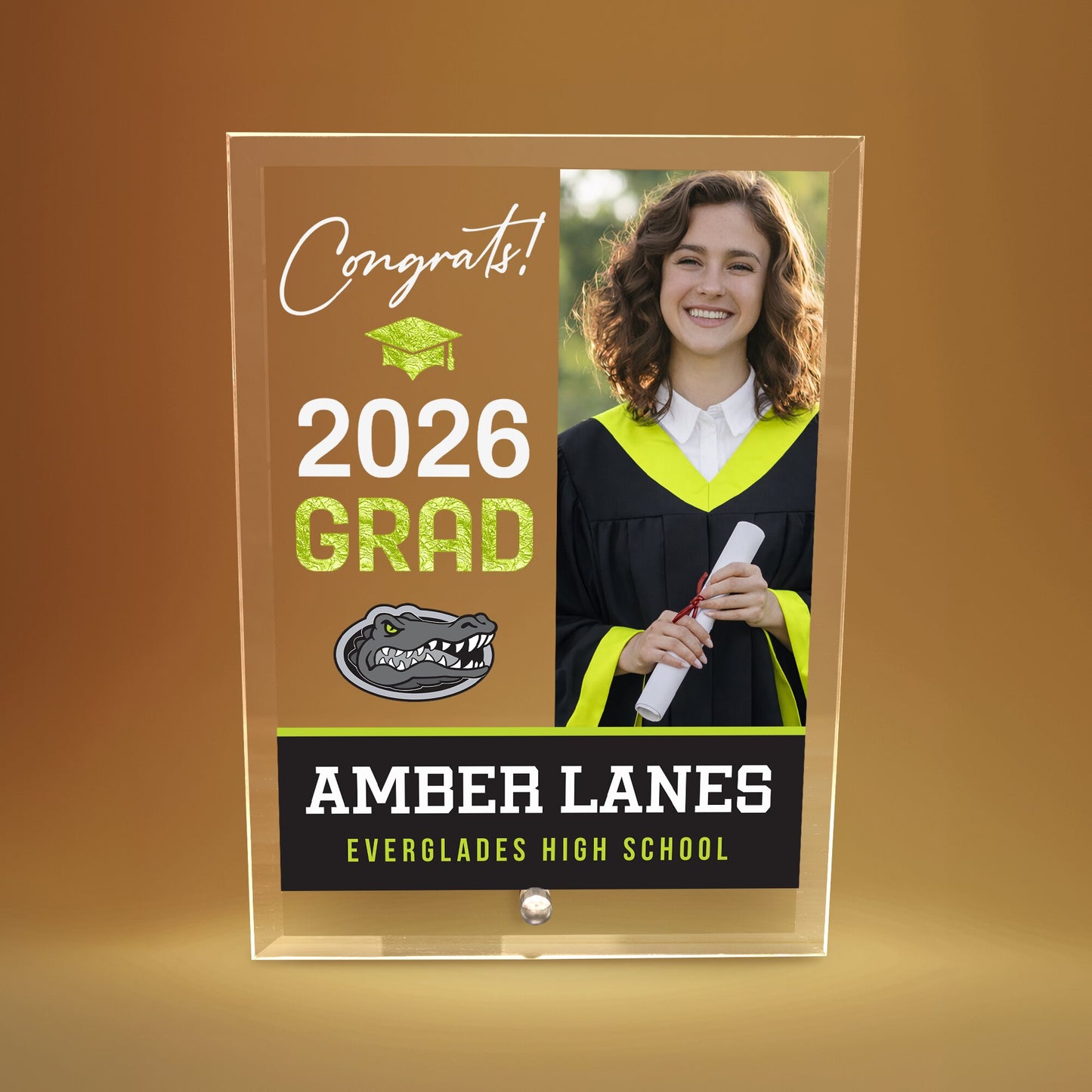 Everglades High School Glass Plaque Design 4