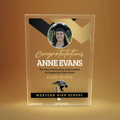 Western High School Glass Plaque Design 1