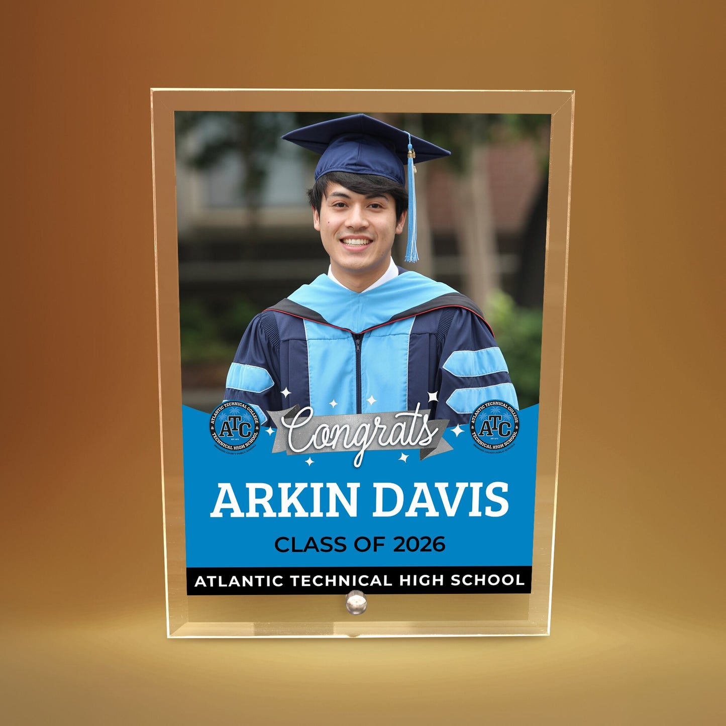 Atlantic Technical High School Glass Plaque Design 6