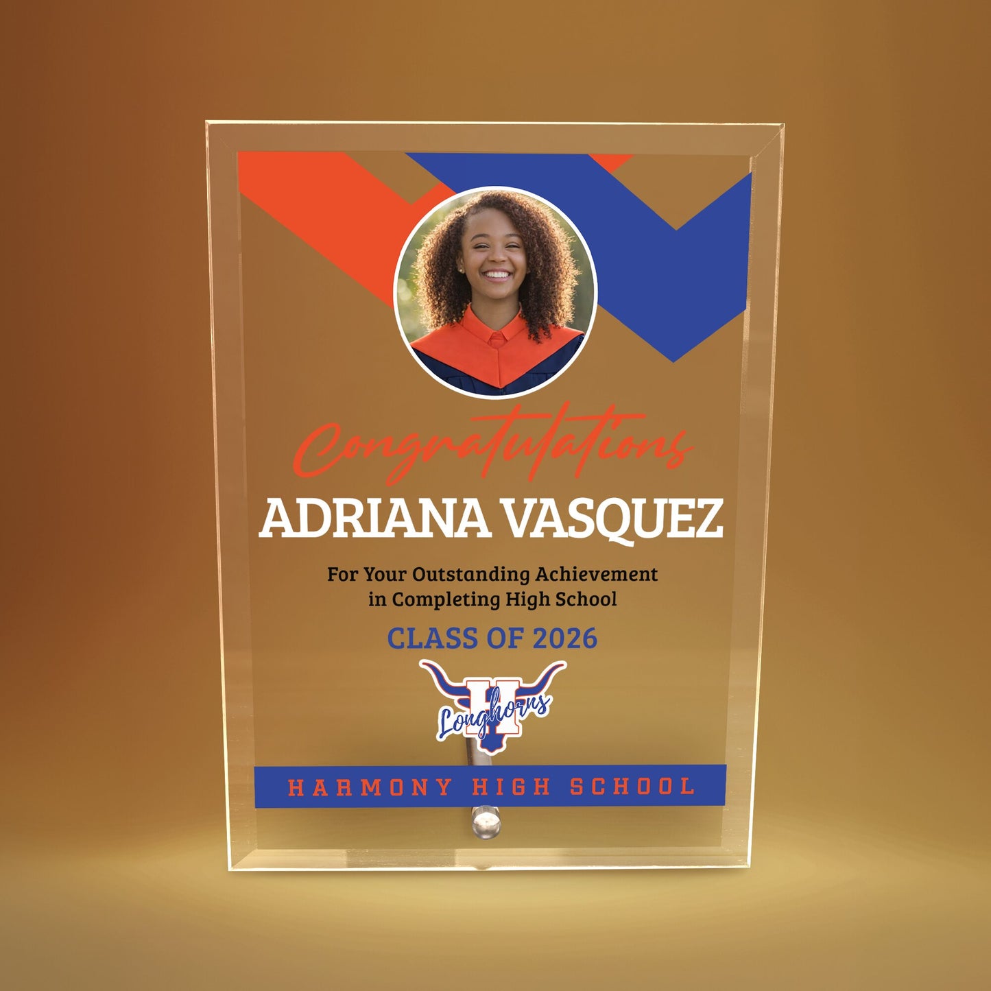 Harmony High School Glass Plaque Design 1