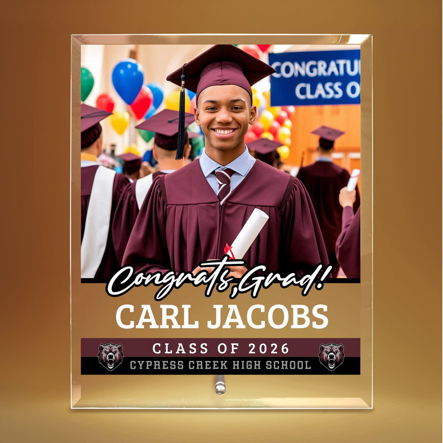 Cypress Creek High School Glass Plaque Design 2