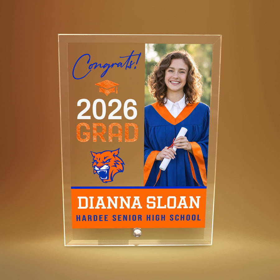 Hardee Senior High School Glass Plaque Design 4