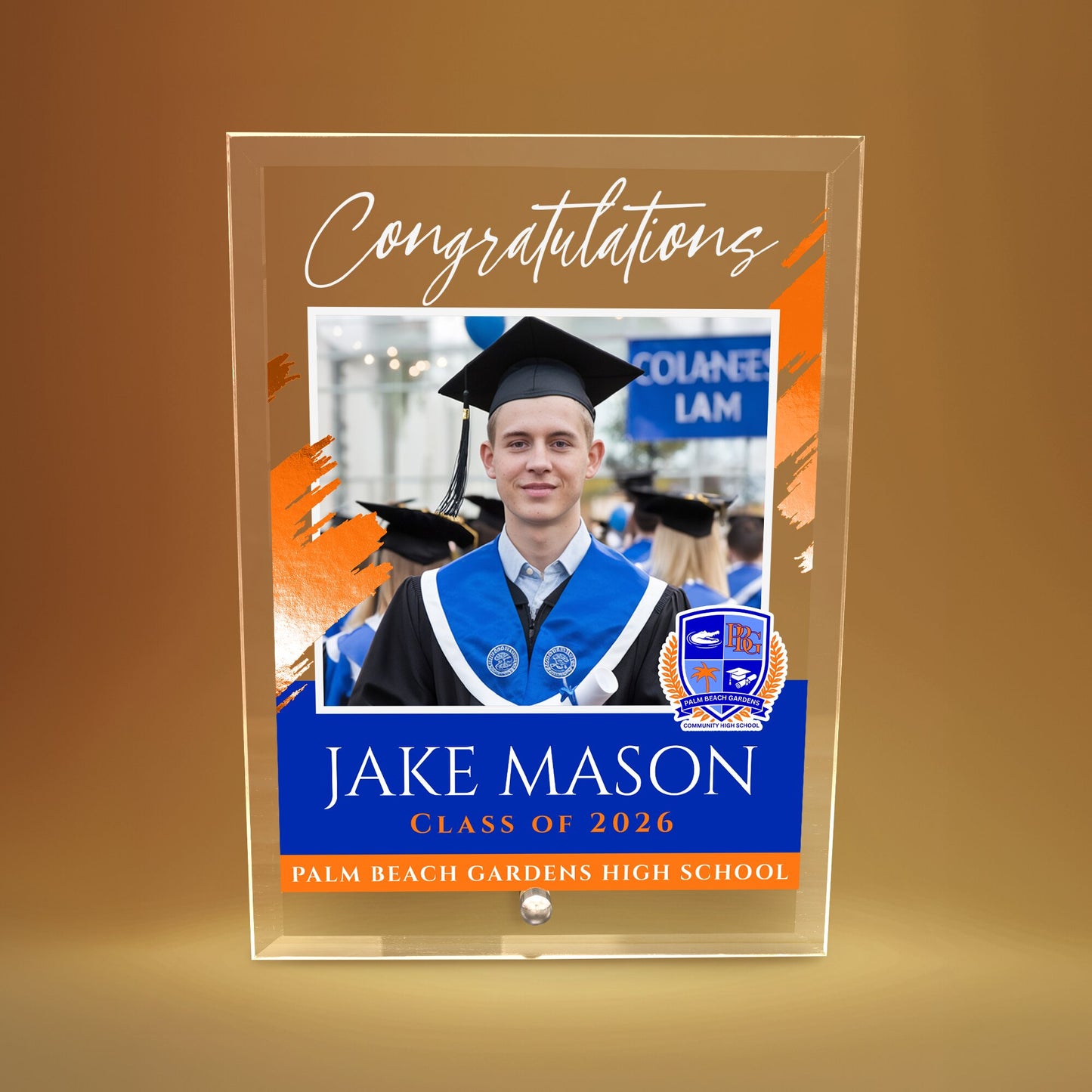 Palm Beach Gardens High School Glass Plaque Design 5