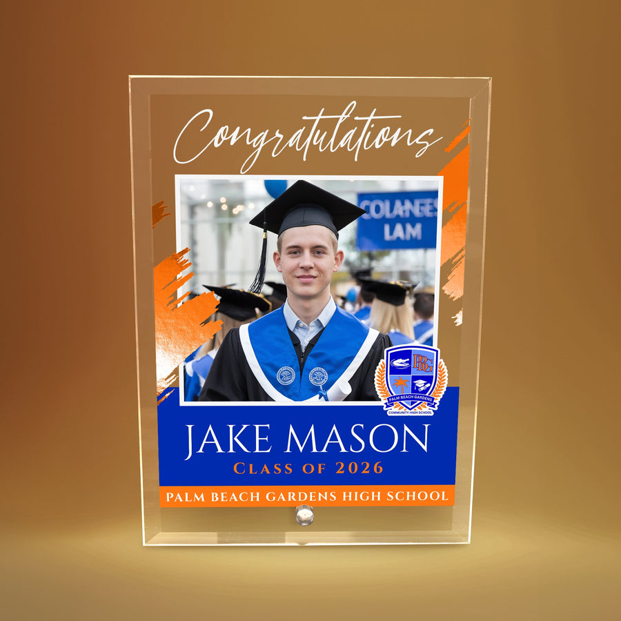Palm Beach Gardens High School Glass Plaque Design 5
