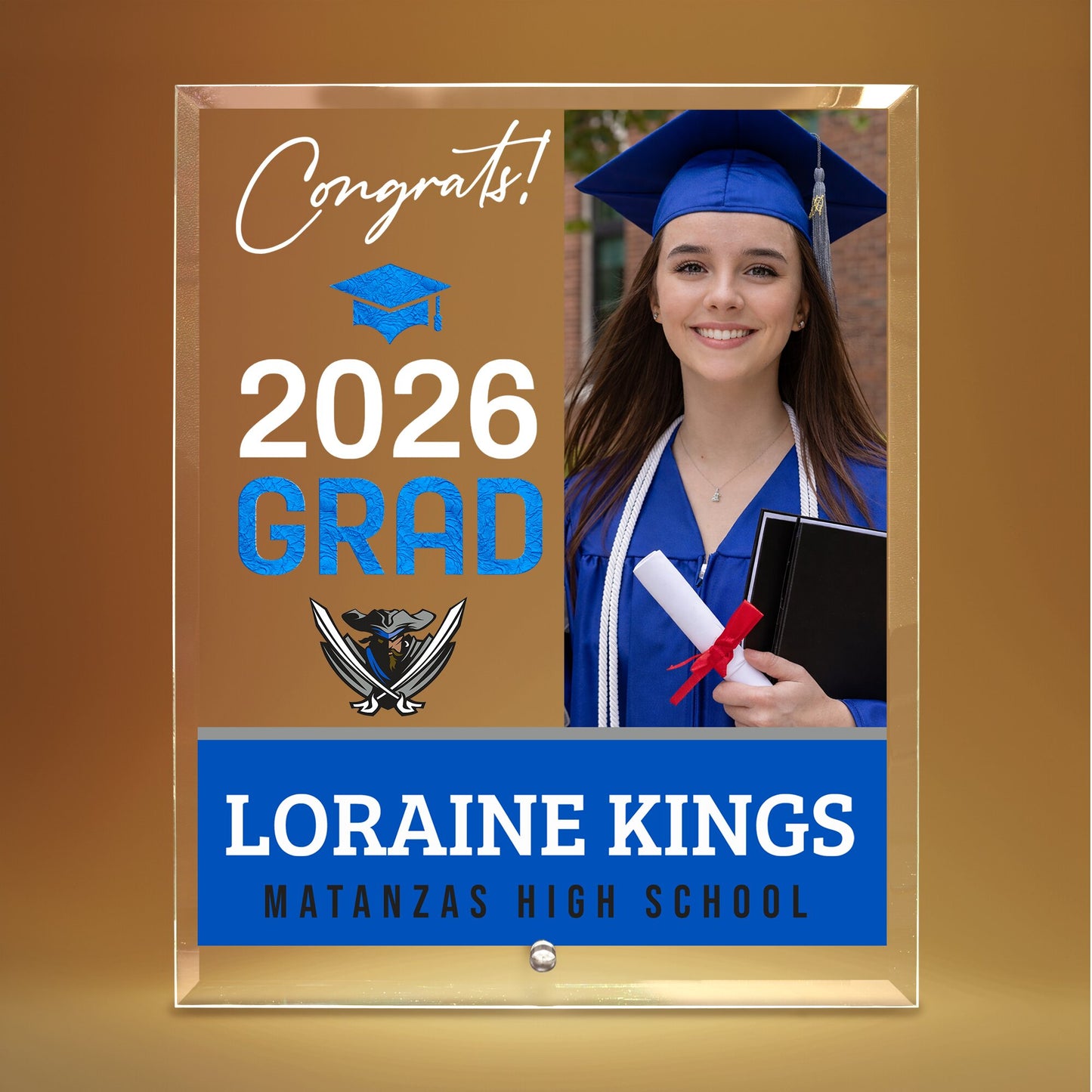 Matanzas High School Glass Plaque Design 4