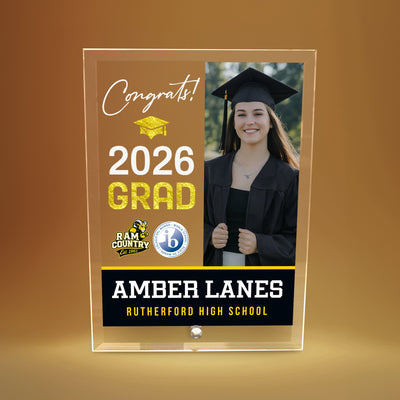 Rutherford High School Glass Plaque Design 4