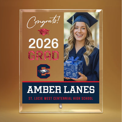 St. Lucie West Centennial High School Glass Plaque Design 4