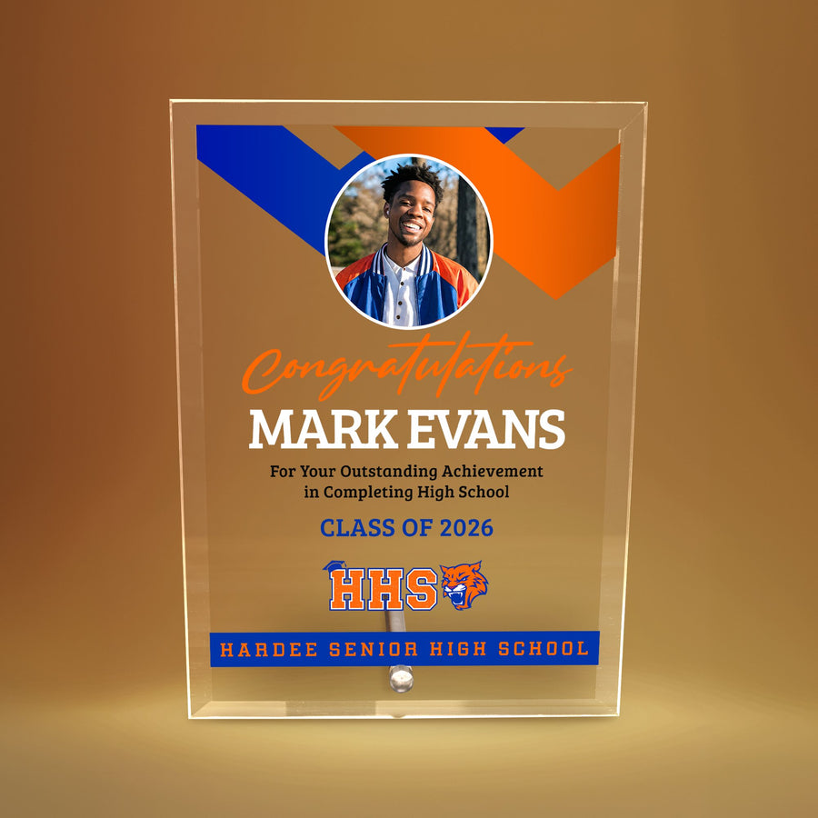 Hardee Senior High School Glass Plaque Design 1