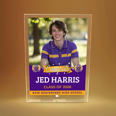 New Beginnings High School Glass Plaque Design 6