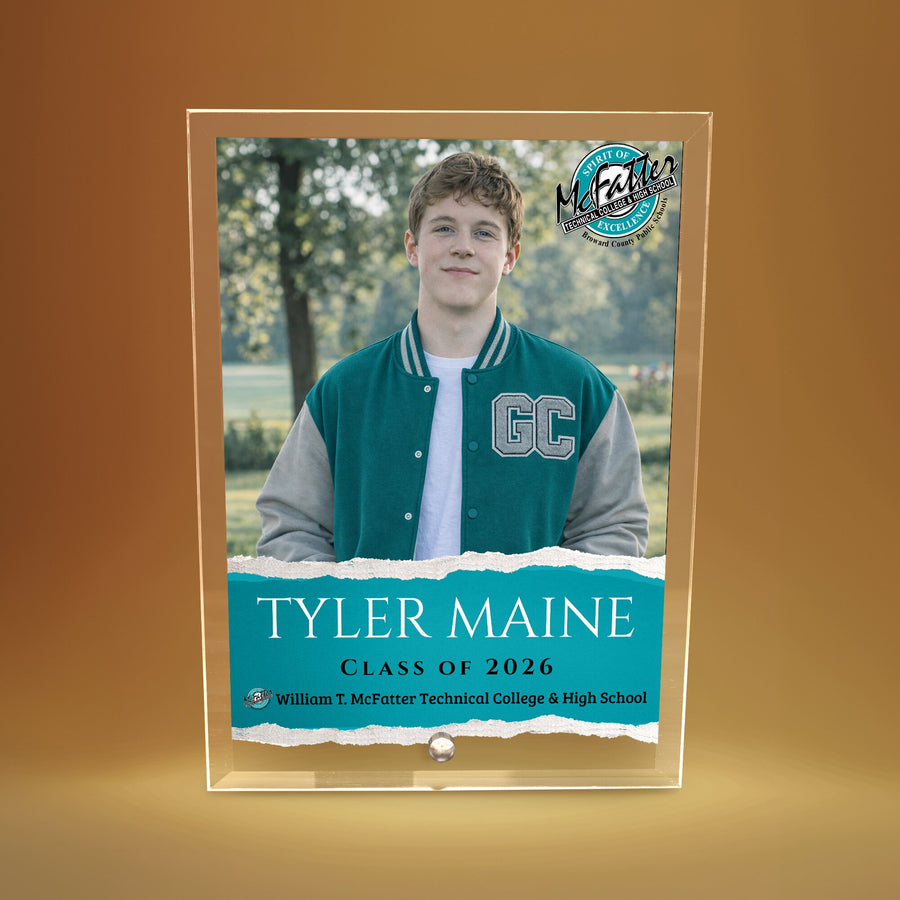 William T. McFatter Technical College & High School Glass Plaque Design 3
