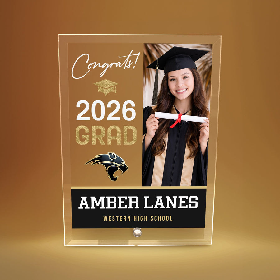 Western High School Glass Plaque Design 4