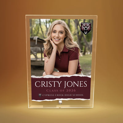 Cypress Creek High School Glass Plaque Design 3