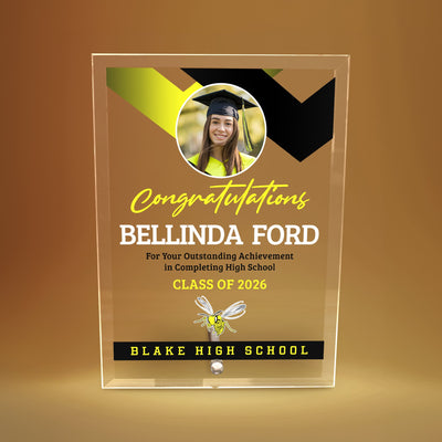 Blake High School Glass Plaque Design 1