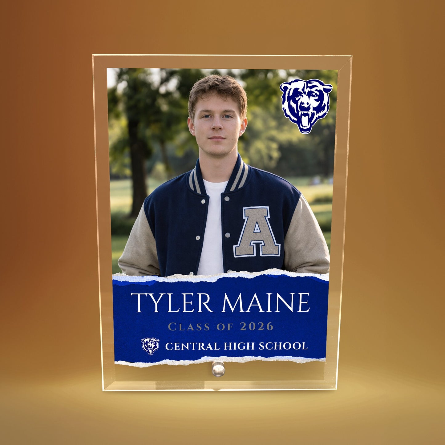Central High School Glass Plaque Design 3
