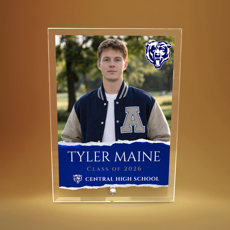 Central High School Glass Plaque Design 3
