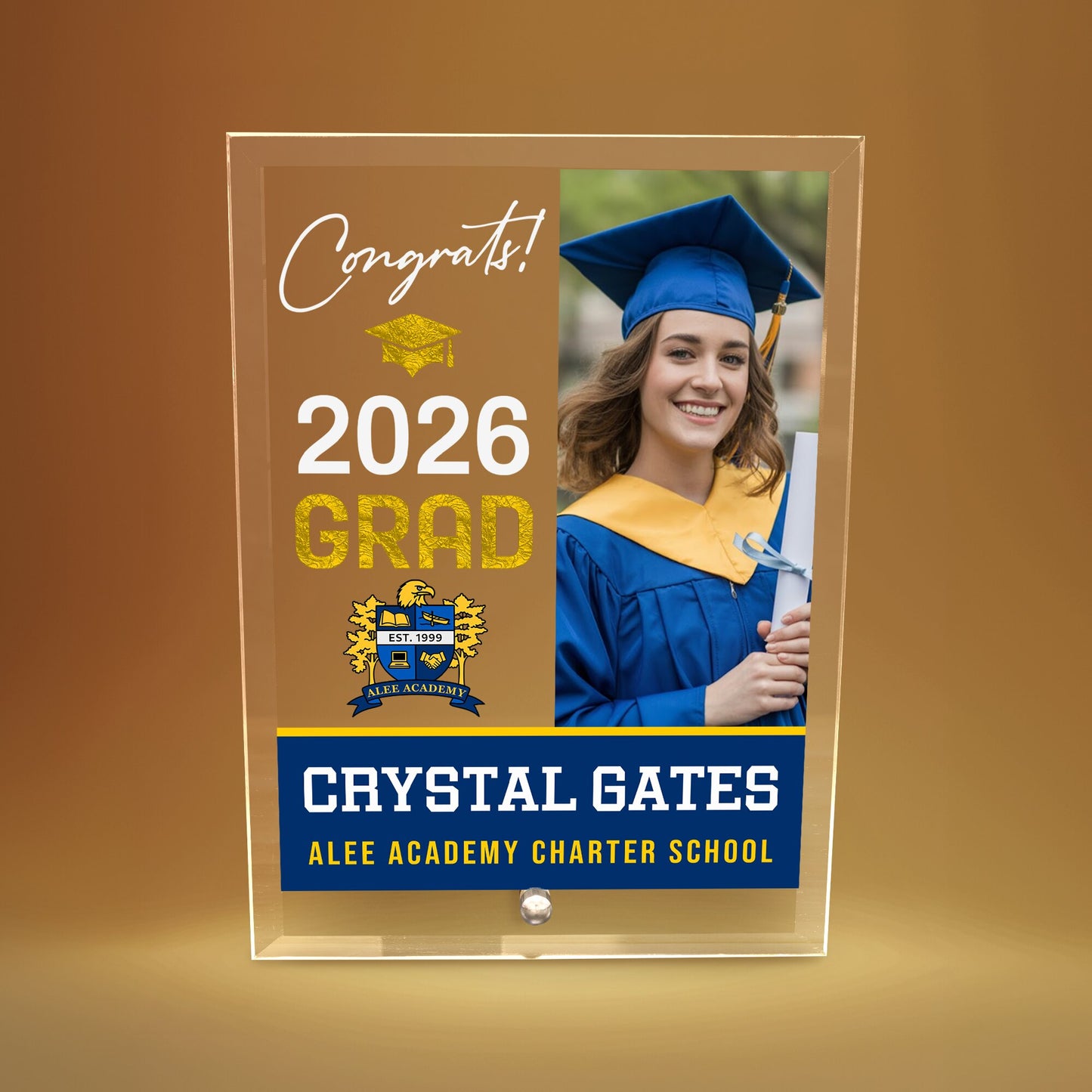 Alee Academy Charter School Glass Plaque Design 4