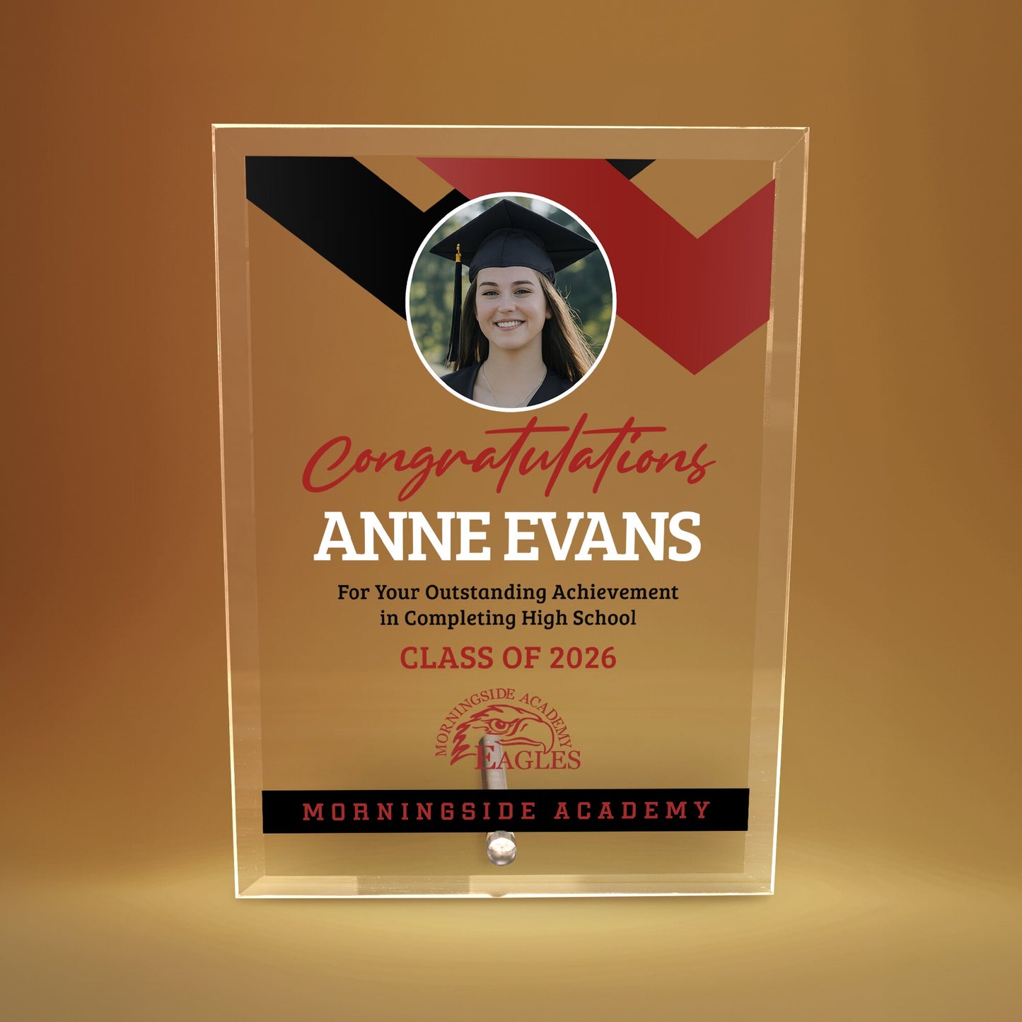 Morningside Academy Glass Plaque Design 1