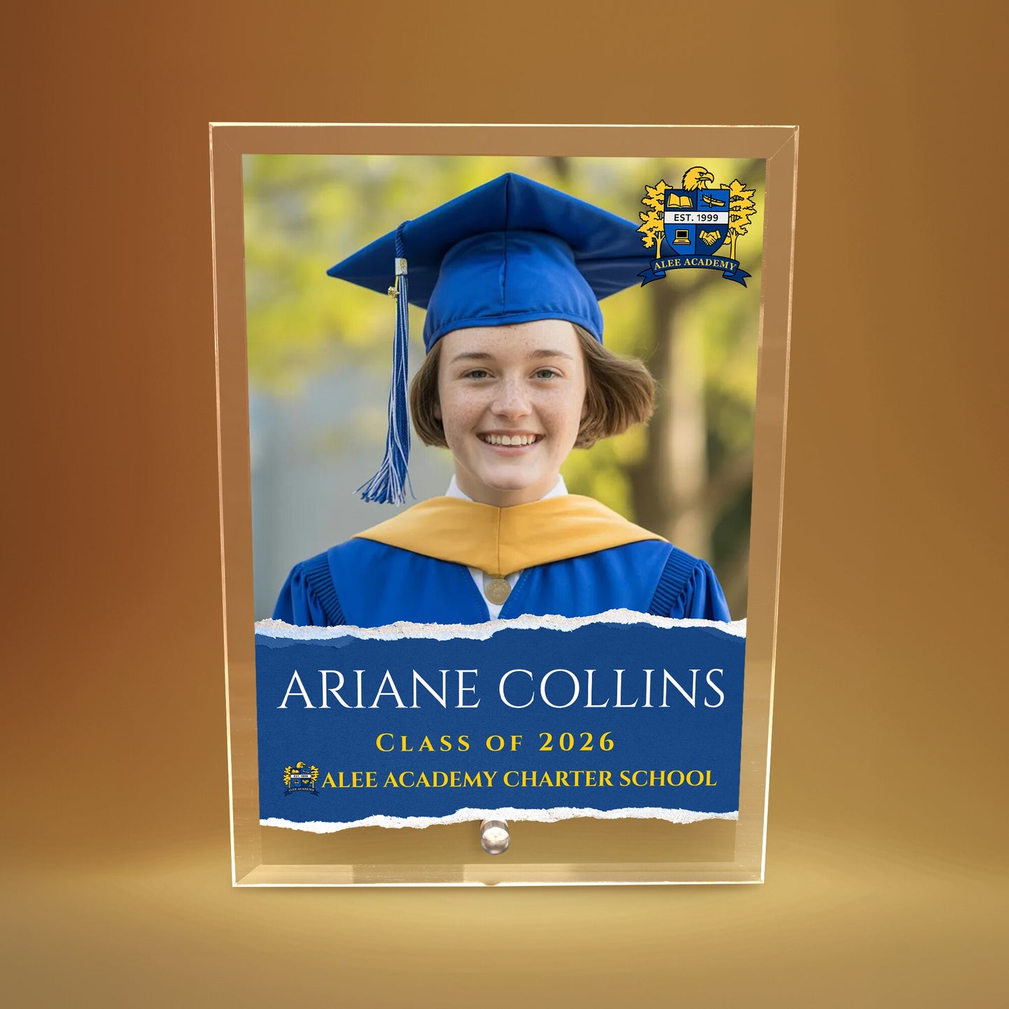 Alee Academy Charter School Glass Plaque Design 3