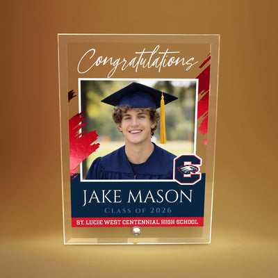 St. Lucie West Centennial High School Glass Plaque Design 5