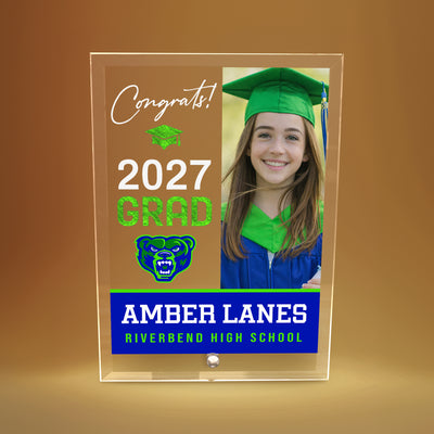 Riverbend High School Glass Plaque Design 4