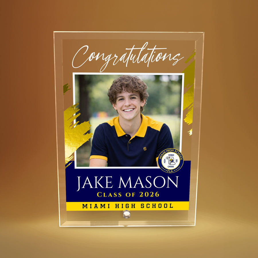 Miami High School Glass Plaque Design 5